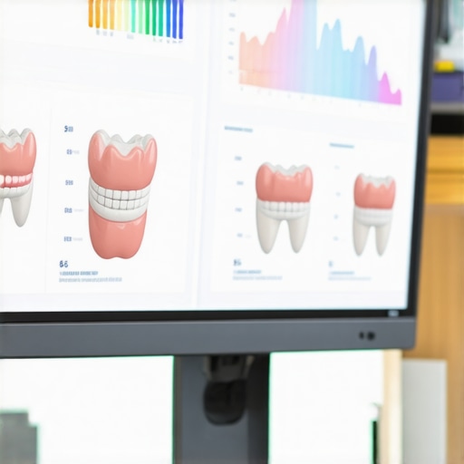 Computer screen showing AI analysis of dental scans