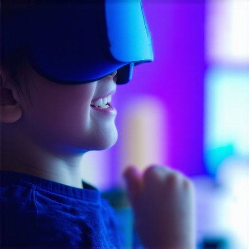 Child wearing VR headset during dental procedure, immersed in virtual environment