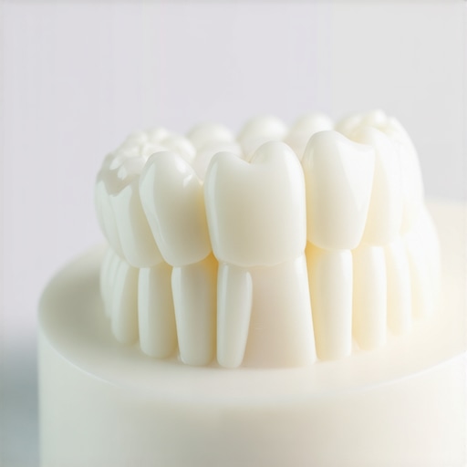 3D Printed Dental Veneer Model for Smile Design Close-up of a 3D printer creating a customized dental veneer model for precise smile design.