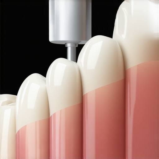 Futuristic dental laboratory with nanotech veneer materials and digital imaging