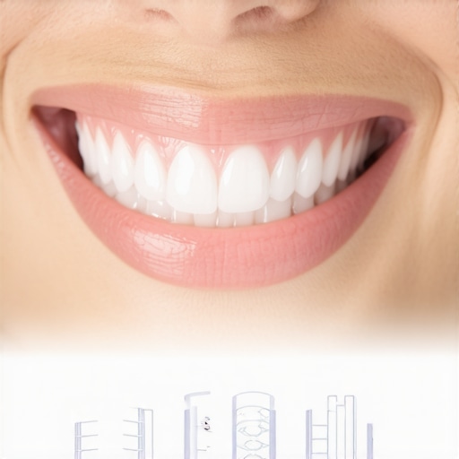Computer screen displaying digital smile simulation with Invisalign aligners and whitening results