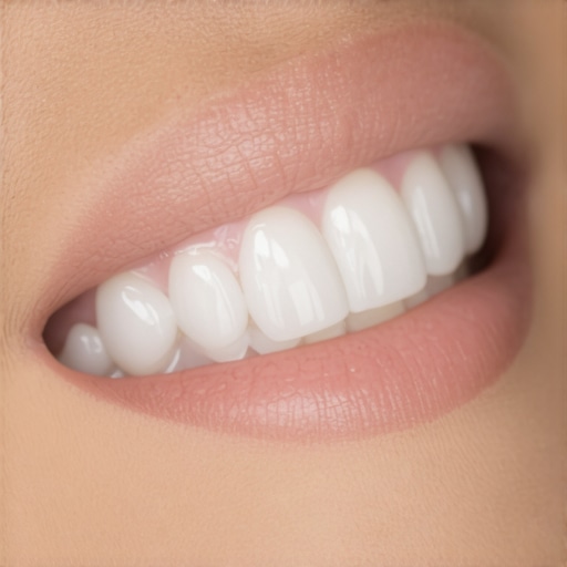 Dental professional fitting a custom bleaching overlay over Invisalign aligners