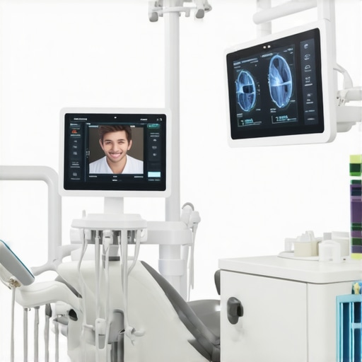 Modern dental clinic with digital tools and happy families