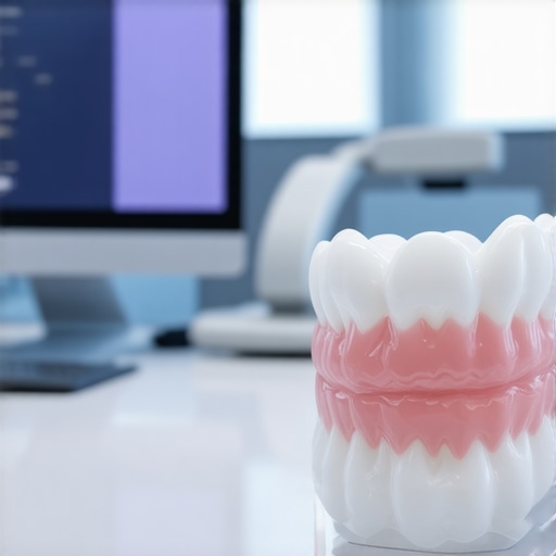 Futuristic dental laboratory with AI and 3D printing technology