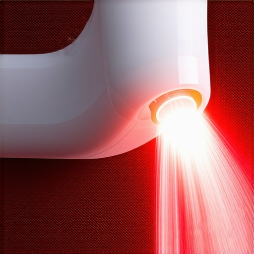 Dental professional using laser device for teeth whitening during a procedure