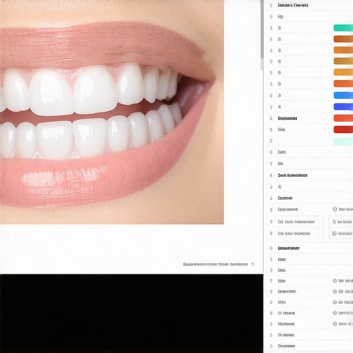 A detailed digital mock-up of a patient's smile showing alignment and aesthetic parameters.