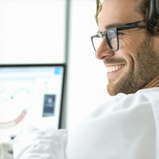 Dentist presenting digital smile visualization to a family patient