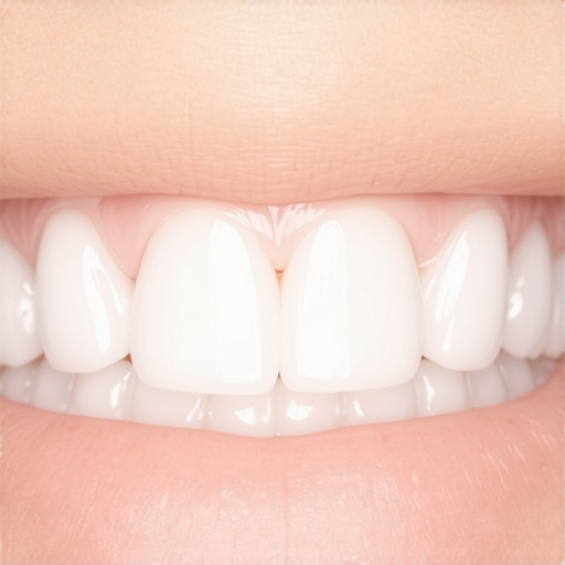 Futuristic digital model showcasing a perfect smile with veneers and Invisalign in a high-tech dental clinic