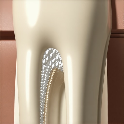 Close-up of bioactive dental composites infused with nanostructures for enhanced durability and aesthetics