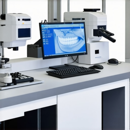 Modern dental lab with advanced CAD/CAM technology and bioactive restorative materials