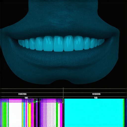 Digital illustration of a facial biometric analysis for personalized smile design.