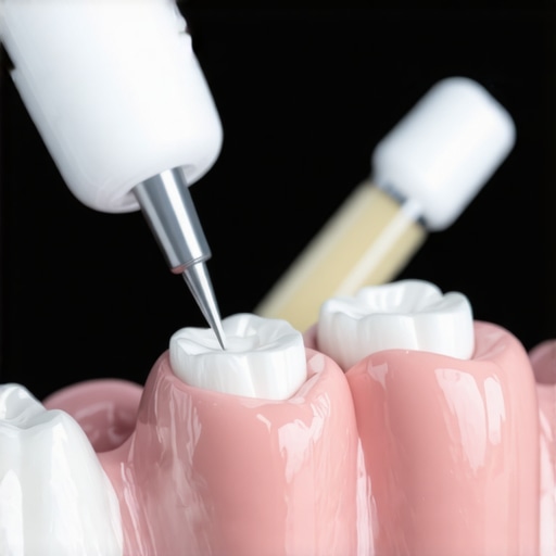Close-up of advanced nano-composites and bioactive adhesives used in cosmetic dentistry.