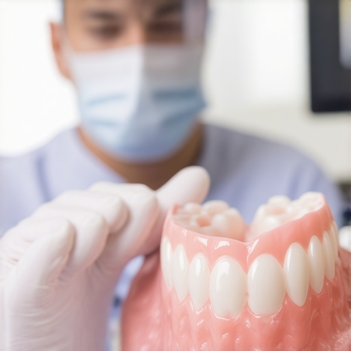 Dentist reviewing digital smile simulation on computer