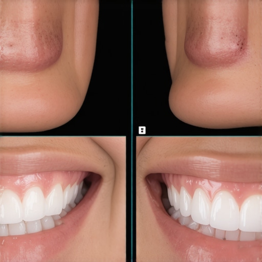 Dentist reviewing a digital smile design on a computer screen with 3D facial analysis and mockup