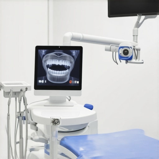 Dentist using digital tools for custom smile planning, showcasing intraoral scanner and 3D visualization.