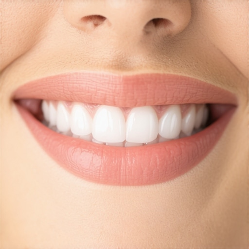 Close-up of a dental model showcasing integrated orthodontic and cosmetic procedures.