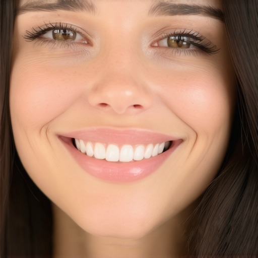 A detailed screenshot of digital smile design software displaying a patient's virtual smile simulation.