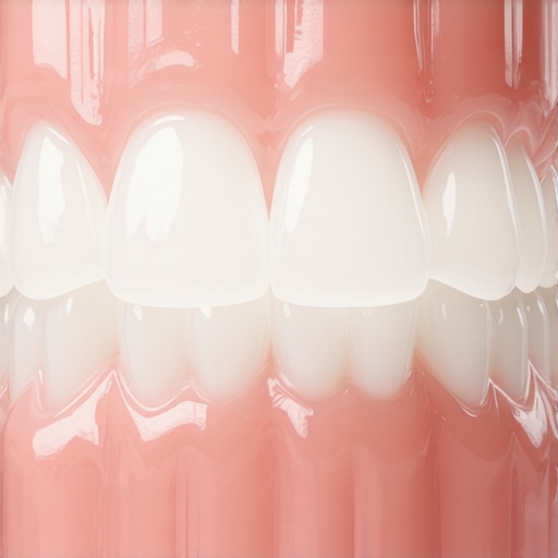 Close-up of an Invisalign aligner with reinforced areas for fracture resistance.