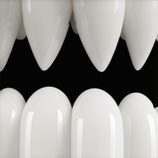 Close-up of nano-engineered dental ceramics highlighting translucency and resistance to chipping
