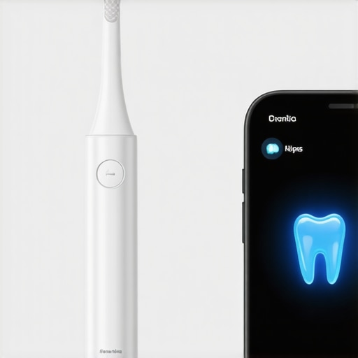 Modern Dental Tools for Maintaining Your Smile Electric toothbrush and smartphone displaying dental app in use