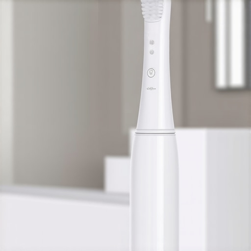 Advanced Ultrasonic Toothbrush for Dental Maintenance A sleek Philips Sonicare DiamondClean toothbrush vibrating during cleaning in a modern bathroom setting.