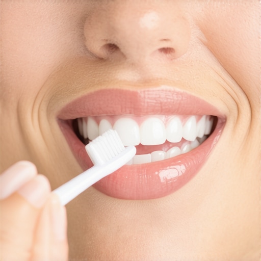 Applying Baking Soda for Teeth Whitening A person gently brushing their teeth with baking soda paste, showing proper technique.