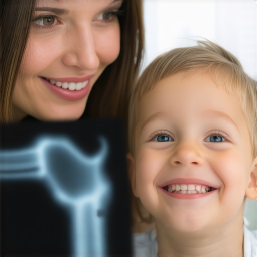 Parent reassuring a child during dental appointment