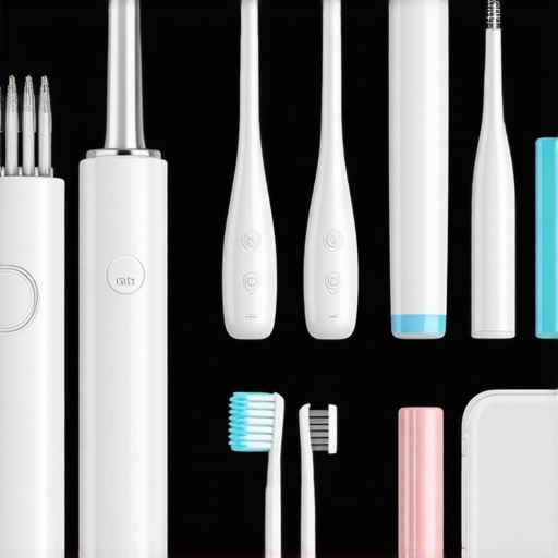 Essential Dental Tools for Long-Term Care Modern dental maintenance tools in use at home, emphasizing routine oral health care.