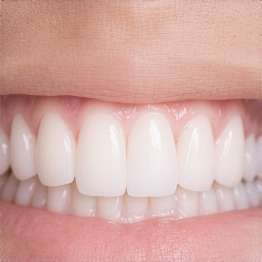 Close-up of dental implant with healthy gums