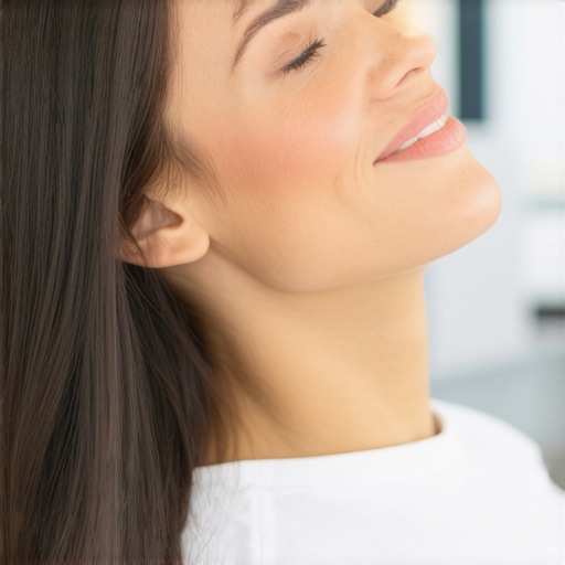 Dental professional guiding jaw exercises to reduce teeth grinding