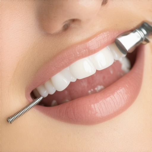 A dentist using advanced cleaning tools during a dental appointment.