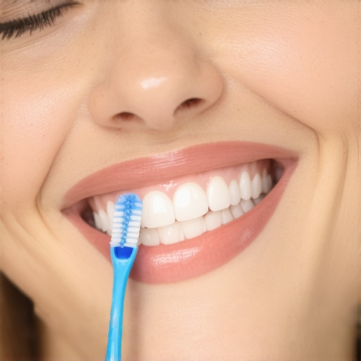 Proper Brushing Technique for Sensitive Teeth Person demonstrating gentle brushing on teeth with sensitive areas