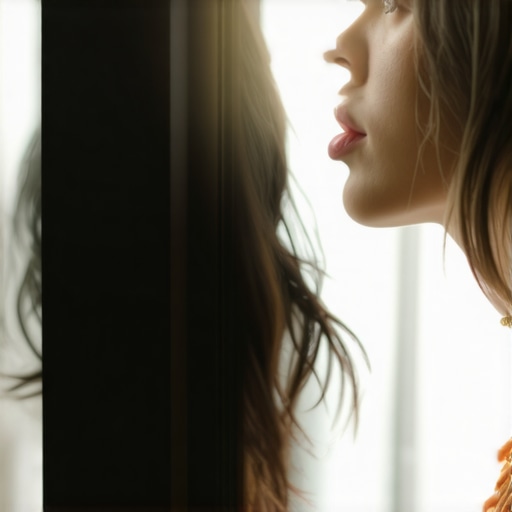 Person practicing speech exercises in front of a mirror to improve pronunciation