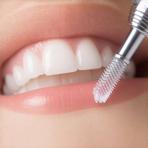 A person using an ultrasonic toothbrush for dental maintenance