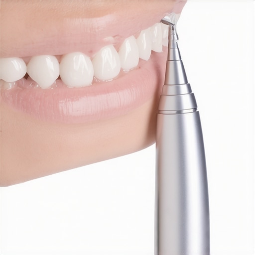 Using Ultrasonic Dental Scaler for Better Oral Hygiene Dental professional demonstrating ultrasonic scaler in clinic