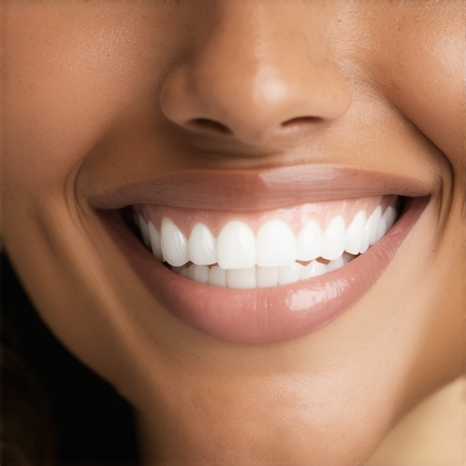 Smiling person displaying improved dental aesthetics after veneers and Invisalign treatment.