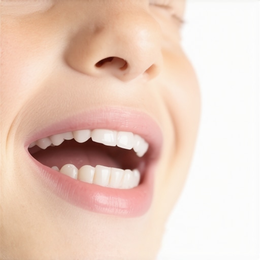 Child's Smile With Tooth Gap Close-up of a child's teeth showing a small gap and mild misalignment.