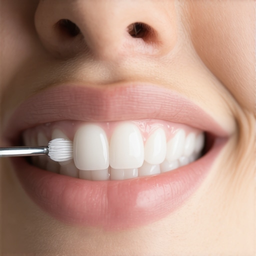 Person applying dental wax to a chipped front tooth for a quick fix