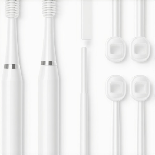 Array of advanced dental tools including electric toothbrush, whitening trays, and water flosser