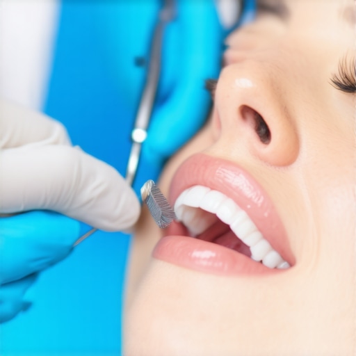 Dentist polishing a patient's teeth to remove surface stains