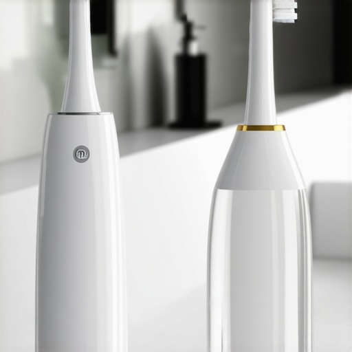 Effective Dental Maintenance Tools Ultrasonic dental cleaner and water flosser ready for use on a bathroom counter.