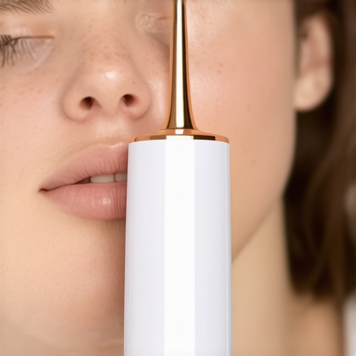Person cleaning teeth with a water flosser and sonic toothbrush for dental health