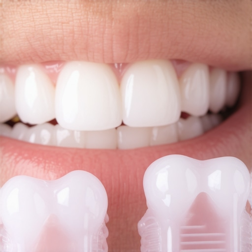 Person using ultrasonic dental cleaner and whitening kit for smile upkeep