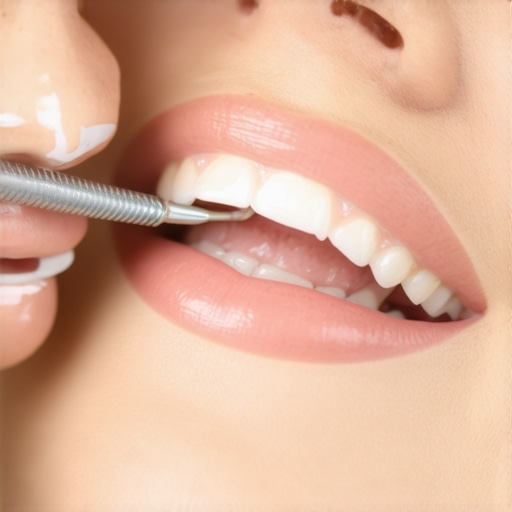 Dentist explaining veneer shading and layering to a patient