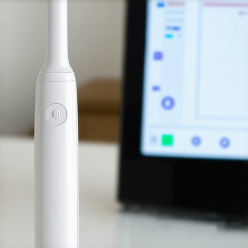 High-Tech Dental Maintenance Tools A sonic toothbrush and digital dental monitor representing advanced oral care technology.