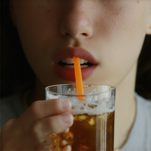 Protect Your Teeth with Smart Drinking Habits A person sipping soda through a straw to avoid contact with teeth