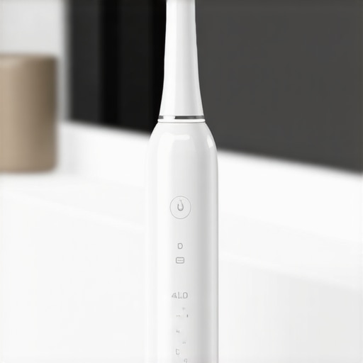 Smart Toothbrush and App Interface for Better Oral Hygiene A digitally connected smart toothbrush displaying brushing data on a smartphone app.