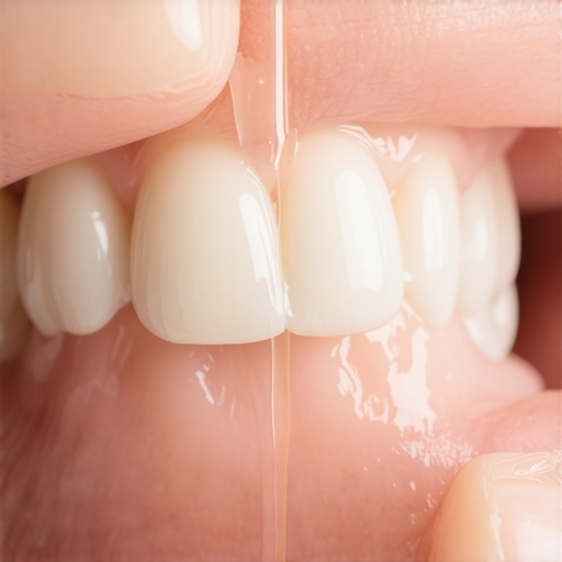 Hand applying dental wax to a chipped front tooth for protection