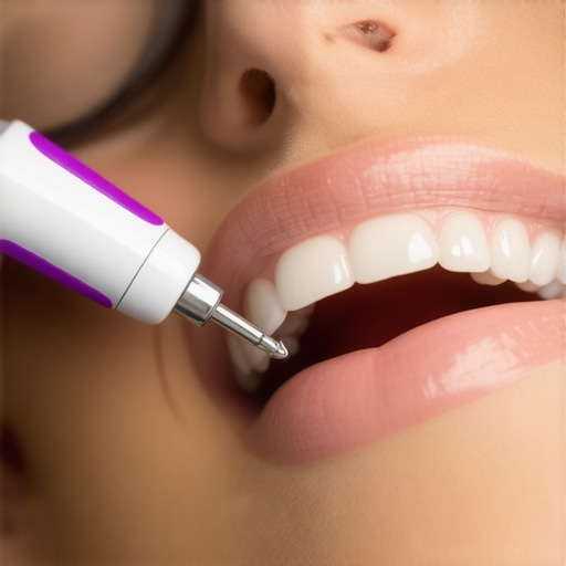 Ultrasonic Dental Cleaning Equipment Dental professional using ultrasonic scaler for deep cleaning