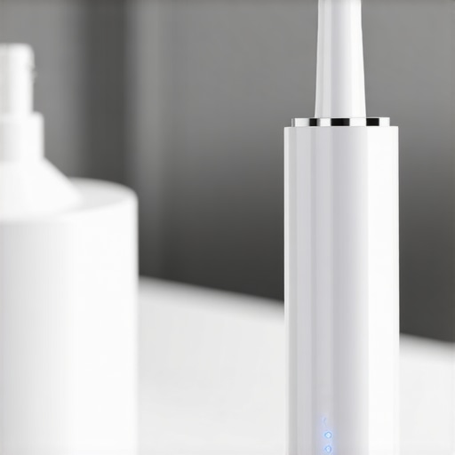 Advanced Dental Maintenance Tools A contemporary electric toothbrush with sterilizer on a bathroom counter, symbolizing effective oral hygiene.